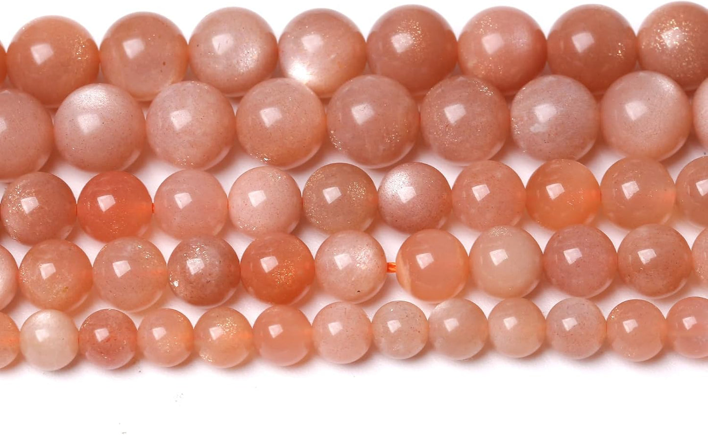 36pcs 10mm 7A Natural Orange Sunstone Round Loose Spacer Beads for Jewelry Making DIY Bracelets Necklaces Healing Energy Stone Beads (10mm, 7a Suntone)