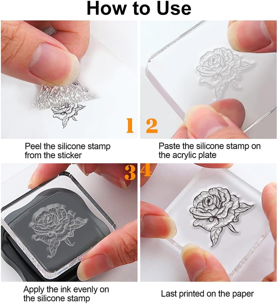 Inspirational Words Transparent Clear Stamps Flower Graduation Cards Silicone Stamps for DIY Scrapbooking Supplies Embossing Paper Card Happy Birthday Clear Stamps for DIY Card Making