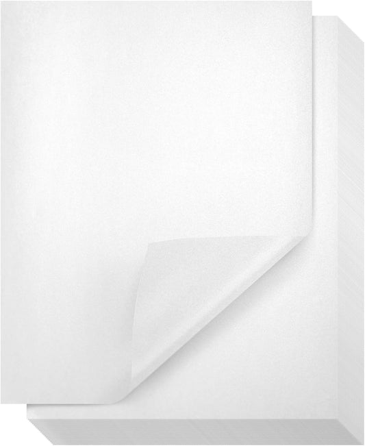Metallic Shimmer Paper Sheets - White, 8.5 x 11 In, 110 GSM, 96 Sheets, Double-Sided - Invitations & Crafts, Printer-Friendly, Scrapbooking & DIY Projects