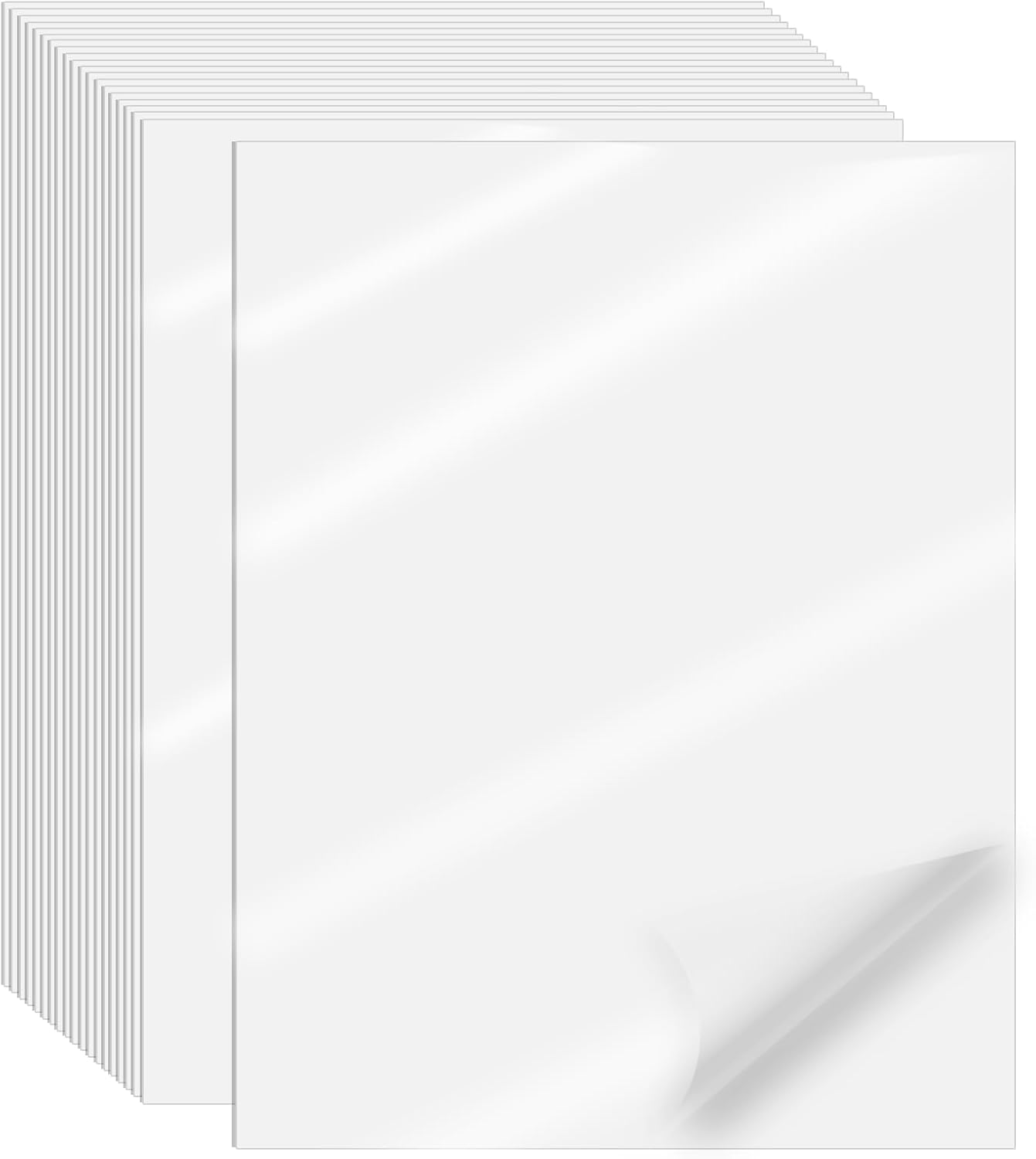 Clear Sticker Paper for Inkjet Printer, Clear Printable Stickers Paper, 20 Sheets Printable Transparent Sticker Paper, Laser/Inkjet Printing- Letter Size (8.5" x 11")