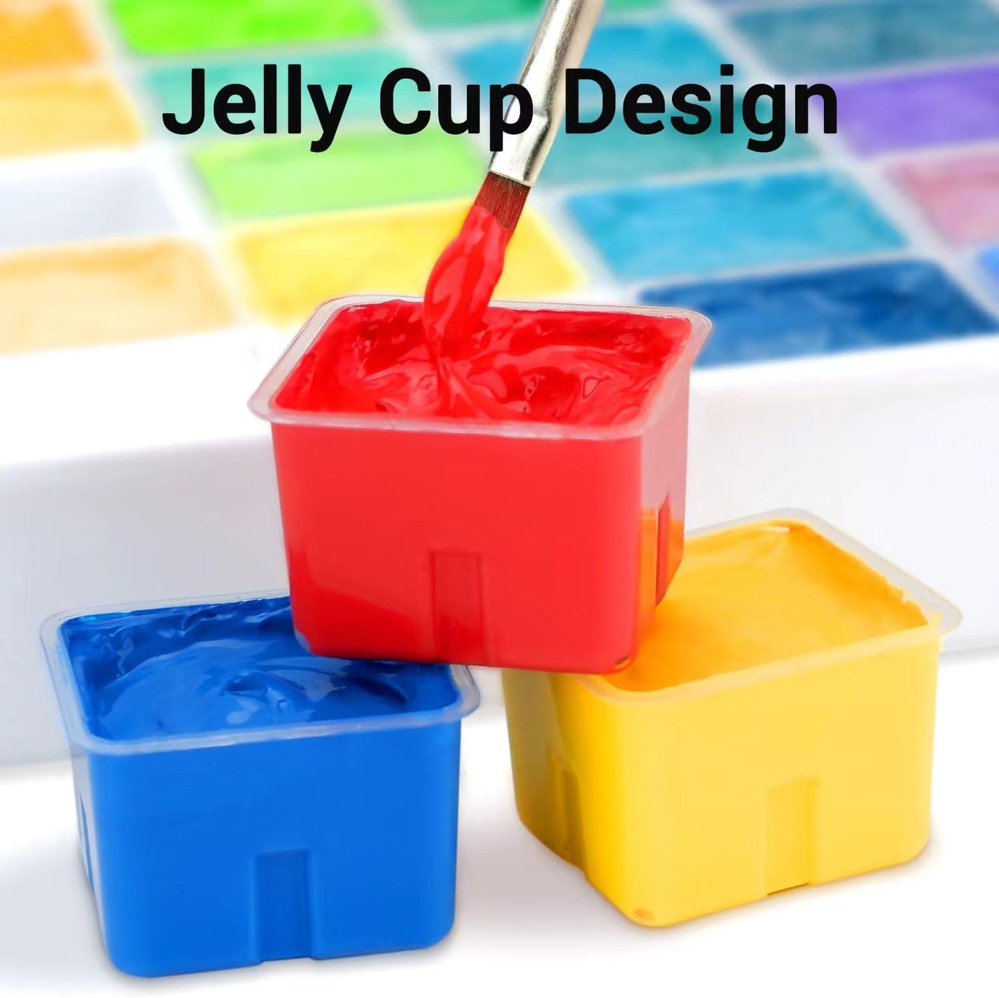 HIMI Gouache Paint Set, 56 Colors x 30 ml Jelly Cup Design in a Carrying Case, Non Toxic Gouache Paint for Canvas and Paper, Perfect for Artists, Students, and Beginners