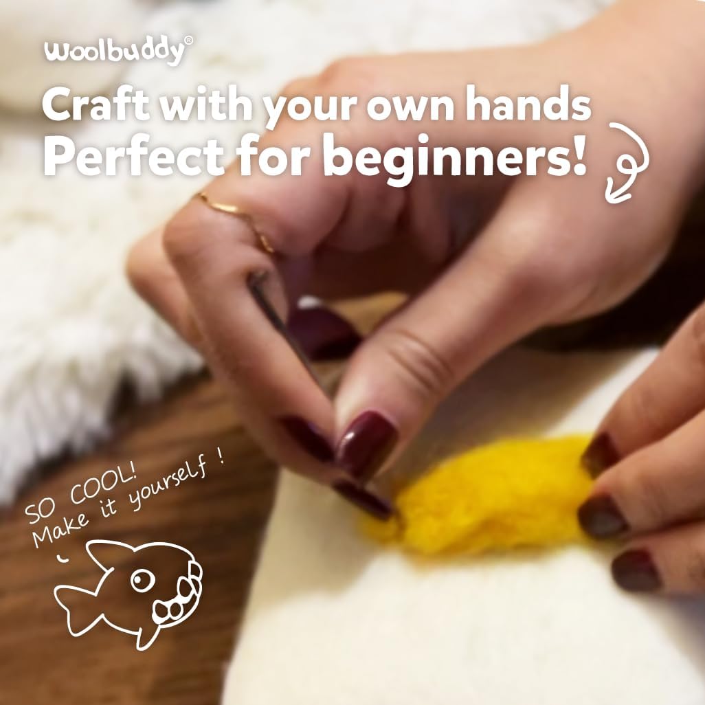 Woolbuddy Needle Felting Kit for Beginners Adults, Shark Sea Animal Project, Includes Tools, Supplies, and Instructions for Easy DIY Crafts