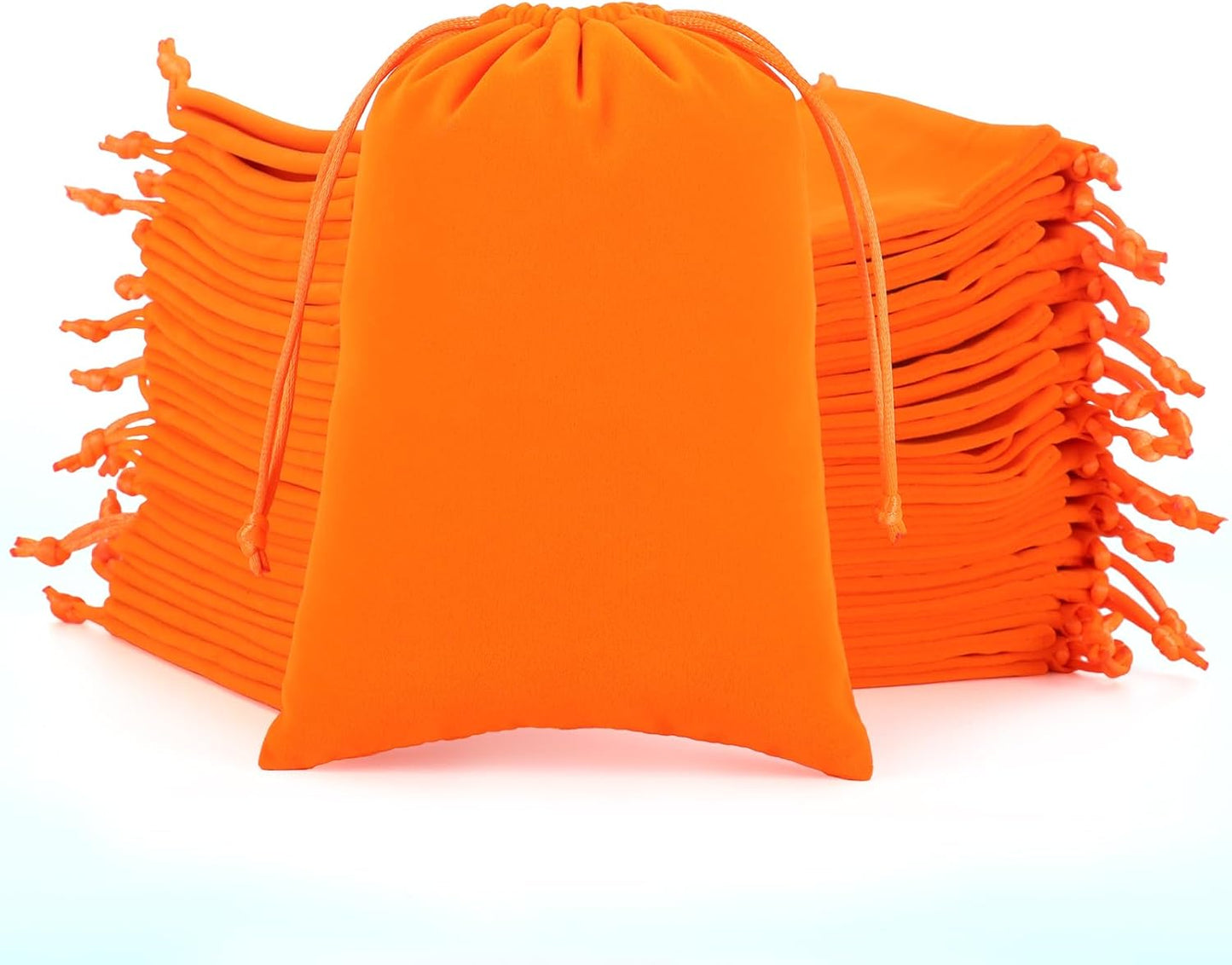 Velvet Drawstring Jewelry Bag, 50Pcs Orange Dice Bag, 5x7, Or Wrapping Halloween Party Favors, Toys, Small Bussiness, Craft Fair Vendor Supplies