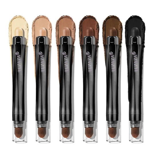 Neutral Eyeshadow Stick Makeup 6PCS Set, Metallic Shimmer Matte Cream Eye Shadow Eyeliner Brightener Pencil Crayon - BROWN CASHMERE