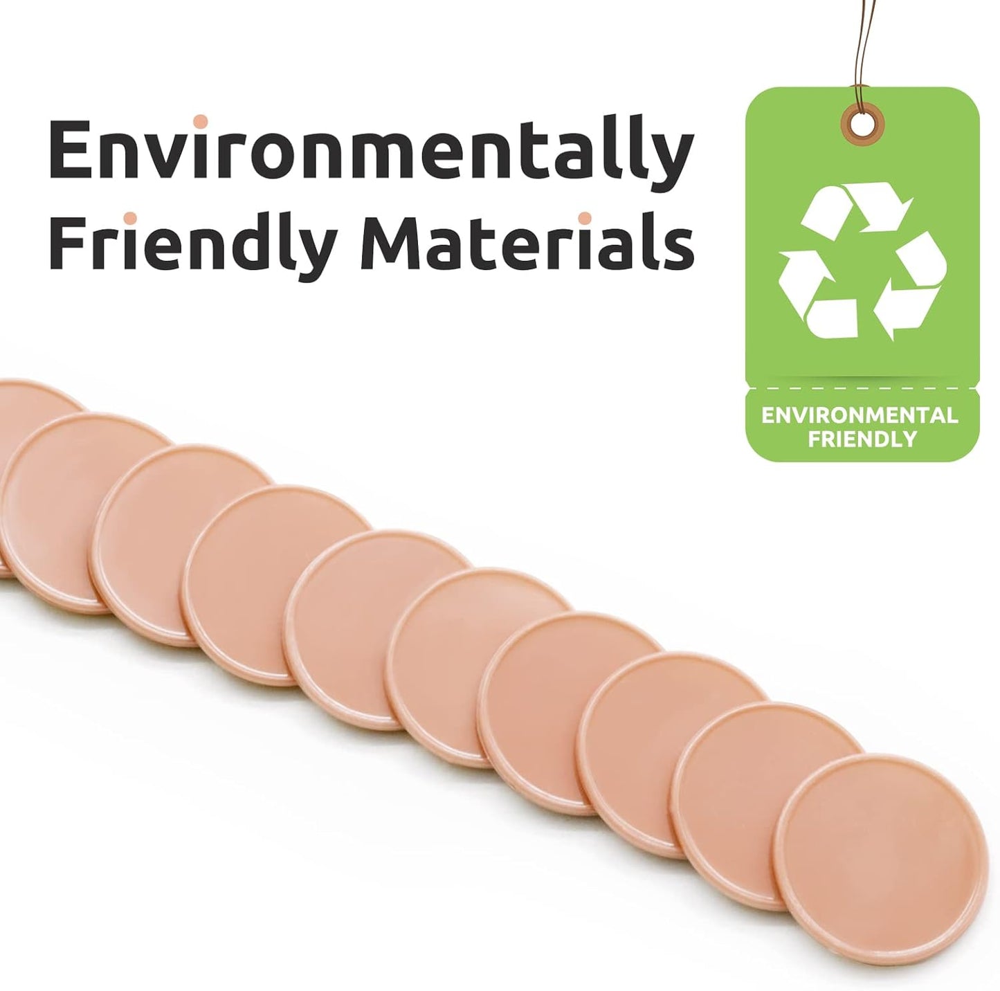 Set of 100 Opaque Plastic Learning Counters Mini Poker Chips Game Tokens with Storage Box (PeachPuff, 1.26 Inch)