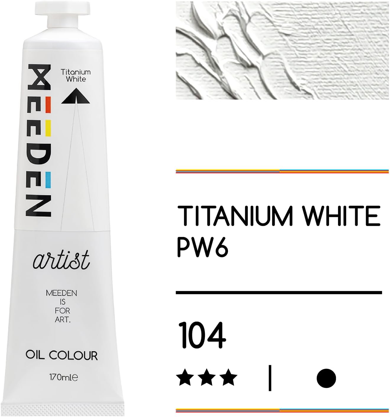 MEEDEN Titanium White Oil Paint - Artist Grade 170ml/5.7oz Tube - Professional Art Paints for Canvas Painting