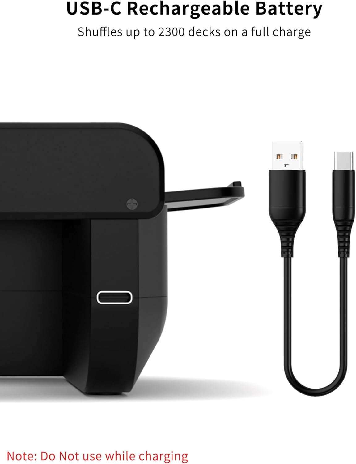 Automatic Card Shuffler Machine for 1–2 Decks, USB-C Rechargeable, Heavy Duty, Low Noise, Portable – Works with UNO, Phase 10, Skip-Bo, Blackjack, Standard Playing Cards & More