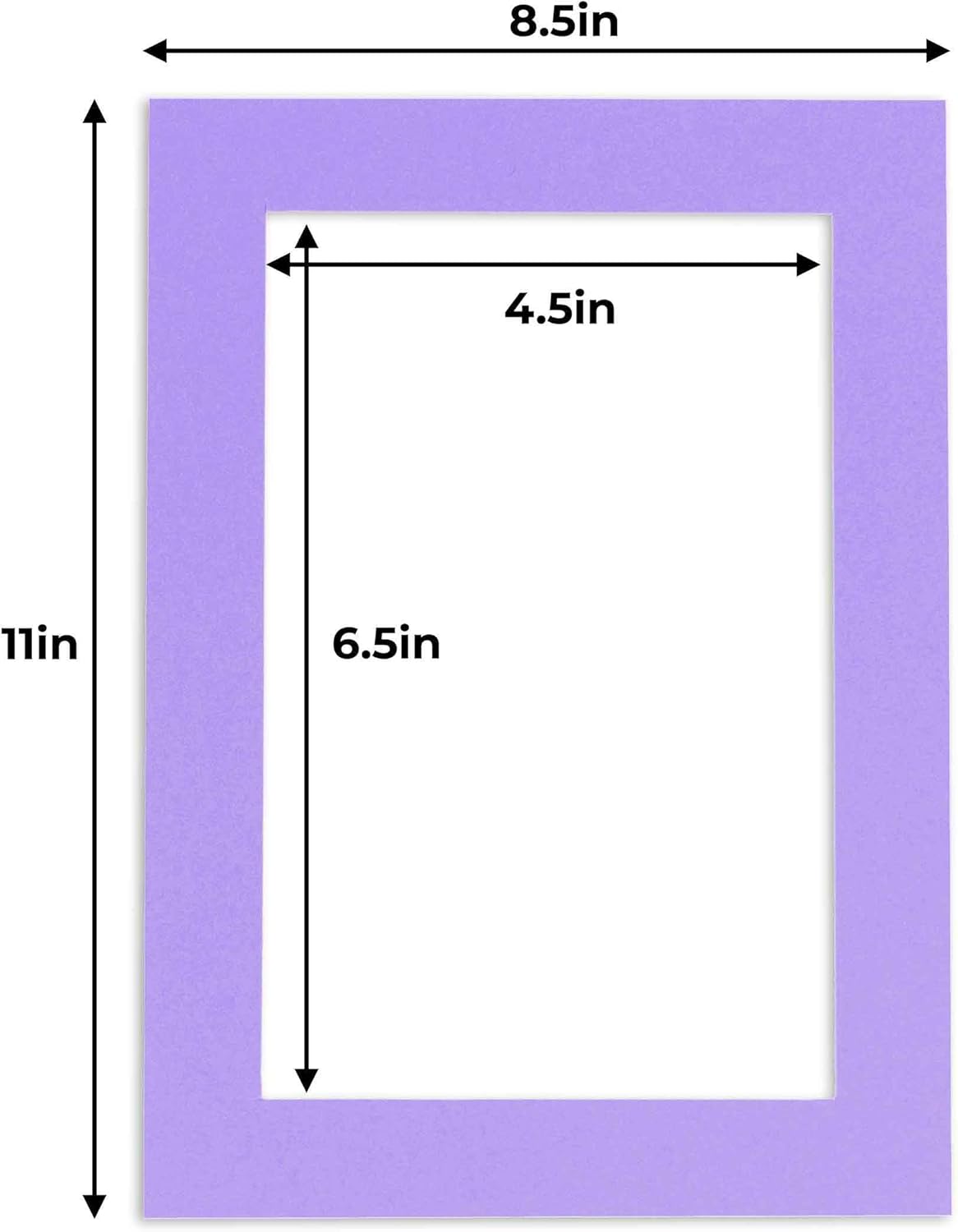 5x7 Mat for 8.5x11 Frame - Precut Mat Board Acid-Free Show Kit with Backing Board, and Clear Bags Light Purple 5x7 Photo Matte Made to Fit a 8.5x11 Picture Frame Matboard for Framing, Pack of 1 Mat