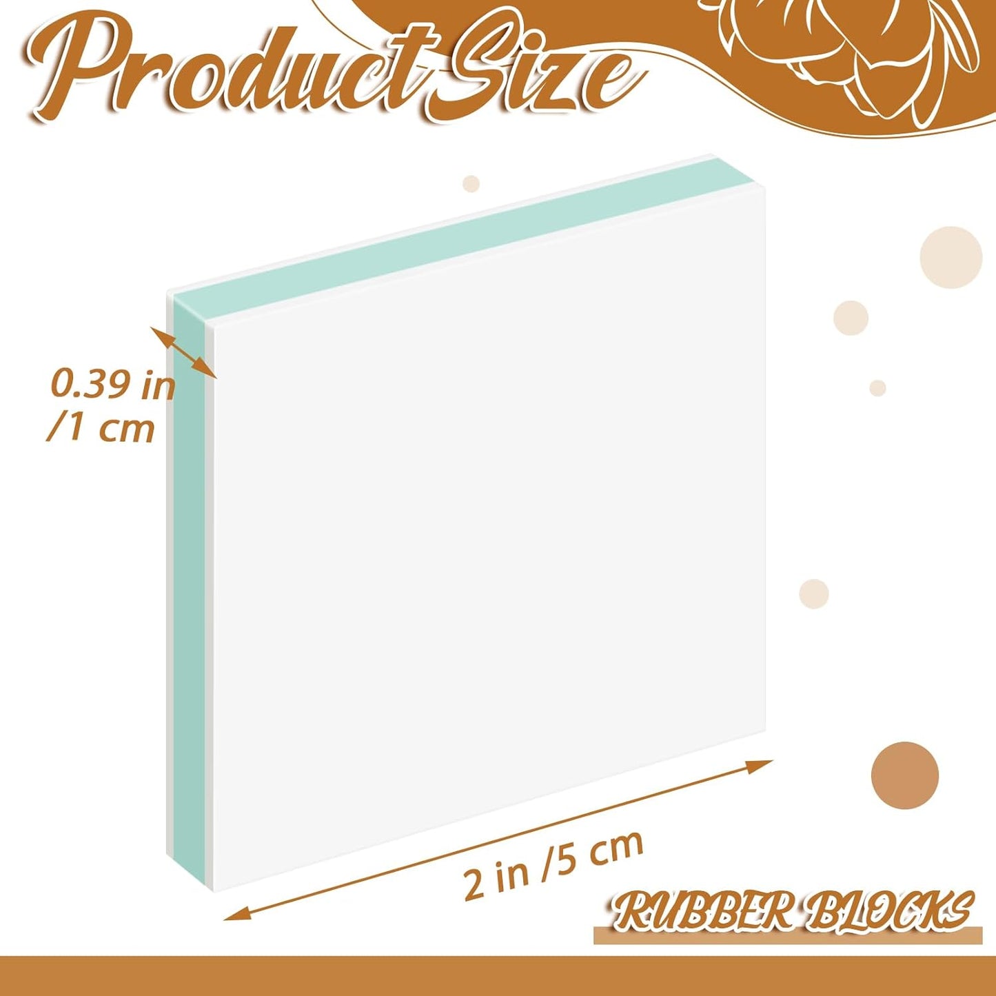 Frienda 48 Pcs 2" x 2" Rubber Carving Blocks Linoleum Blocks for Printmaking, Stamp Making, DIY Crafting, Scrapbook, Painting, Soft and Easy to Carve (White Green)