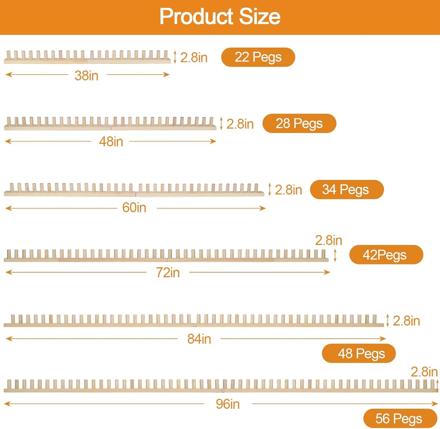 Chunky Blankets Loom Knitting Looms Long Installation Free and Adjustable Foldable Portable Extra Loom Large 38,48,60, 72,84,96 Inch (38inch)