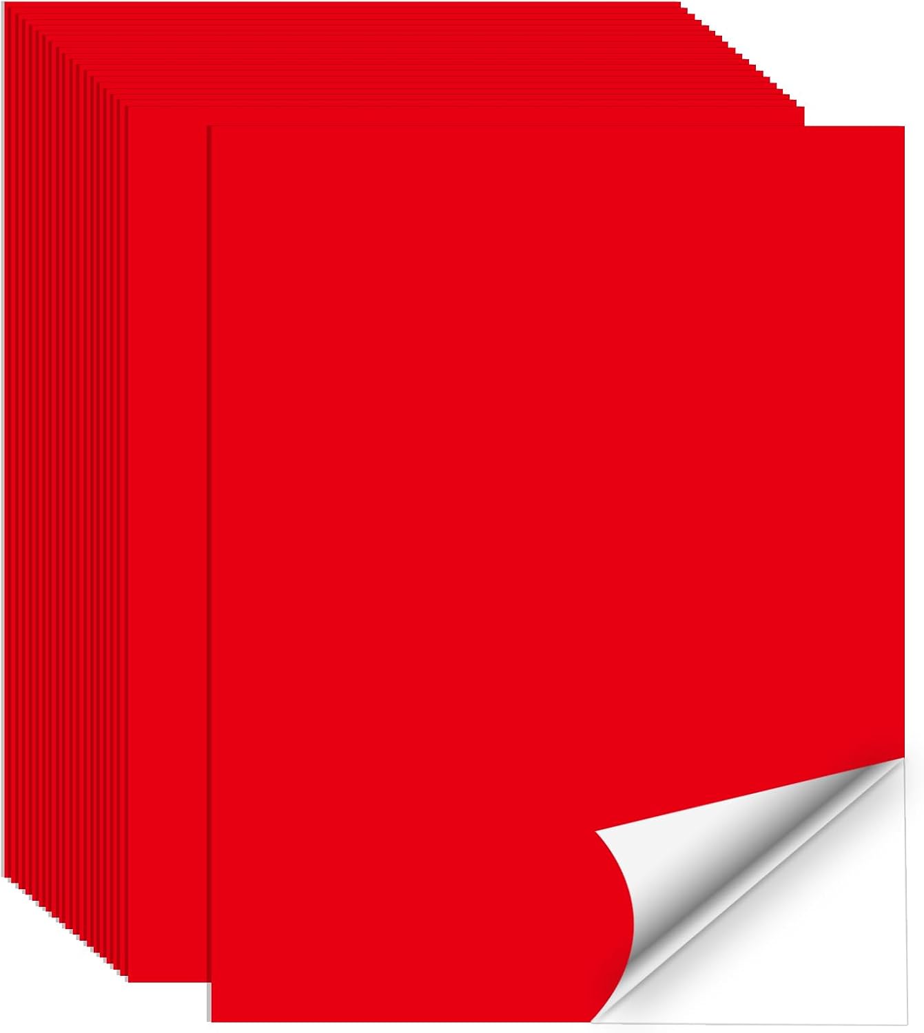 Printable Sticker Paper, 20 Sheets Red Printable Sticker Paper, Laser/Inkjet Printing- Matte Red, Letter Size (8.5" x 11")