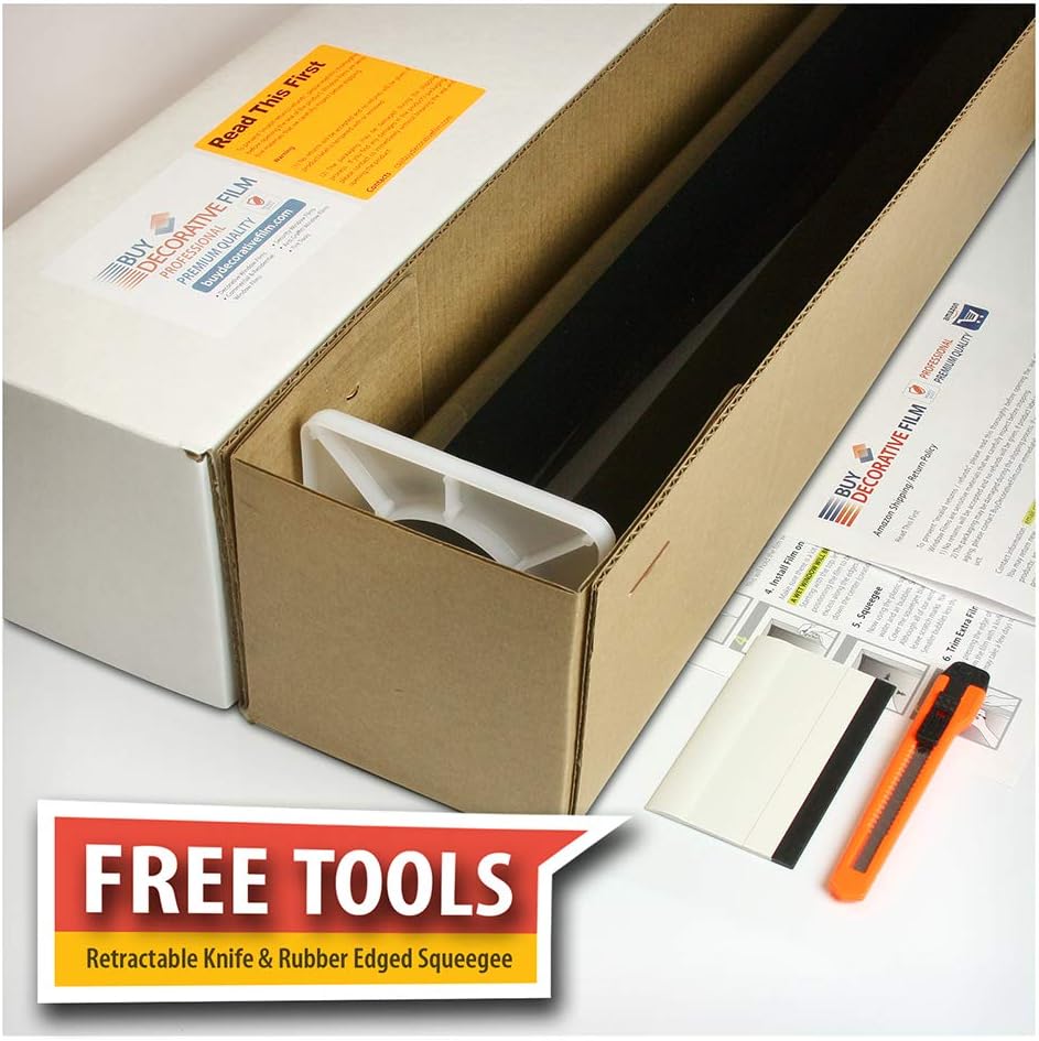 BDF EXNA20 Exterior Window Film Daytime Privacy and Heat Control Natural Black 20 (Dark) - 48in X 7ft