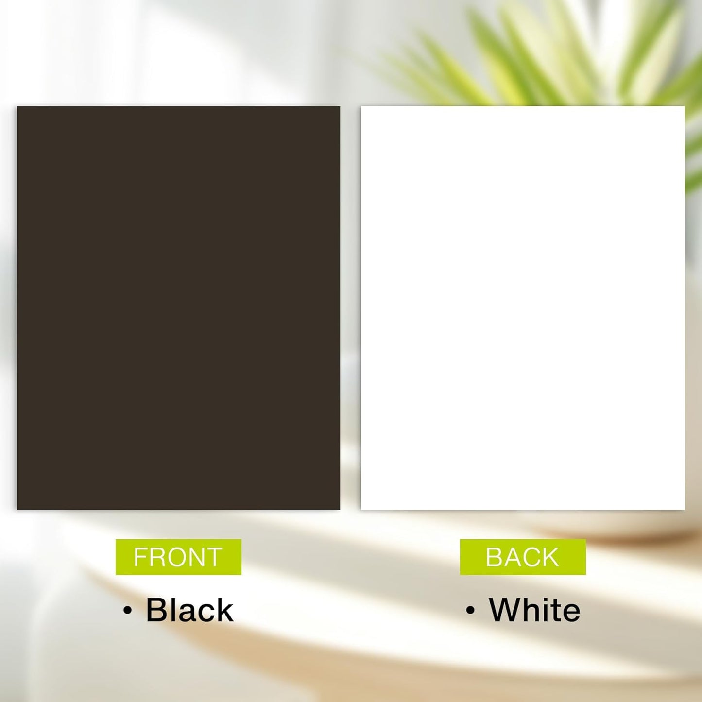 Golden State Art, 8x10 Uncut Photo Mat Matboard - Black Uncut Mats for DIY Projects, Presentation Boards, Art Crafts, Prints, Frames (50 Pack)