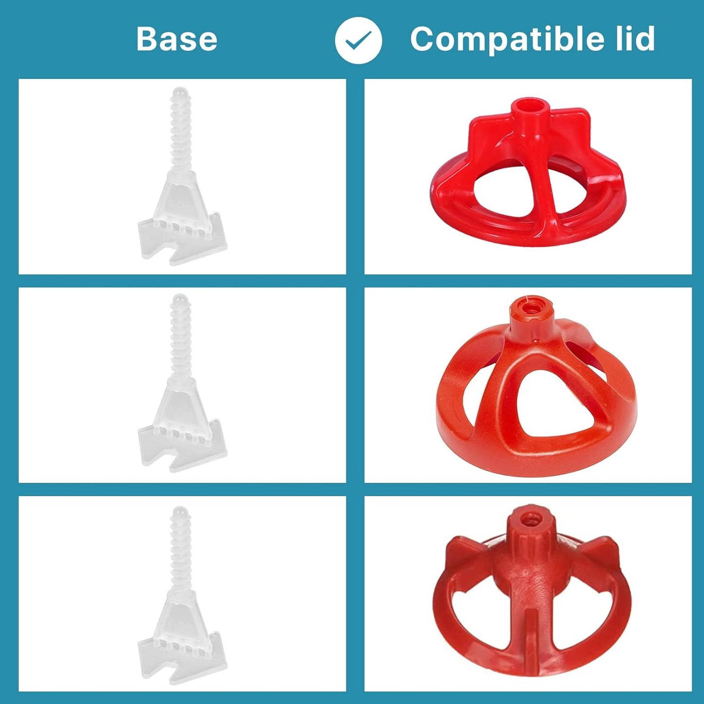 Professional Tile Leveling System Kit，Anti-Loosening Spacers/Wall, Bathroom Tiling - 1/32" Precision Alignment & Grout Spacing Tools(100caps+300base, 1/32)