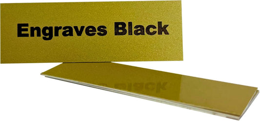 Blank Metal Plates for Laser Engraving - 4 Pack | Aluminum Sheets 0.020" Thick | CO2, Diode, Fiber Laser Compatible | Multiple Sizes & Colors (Gold (engraves black), .75x3 inch)