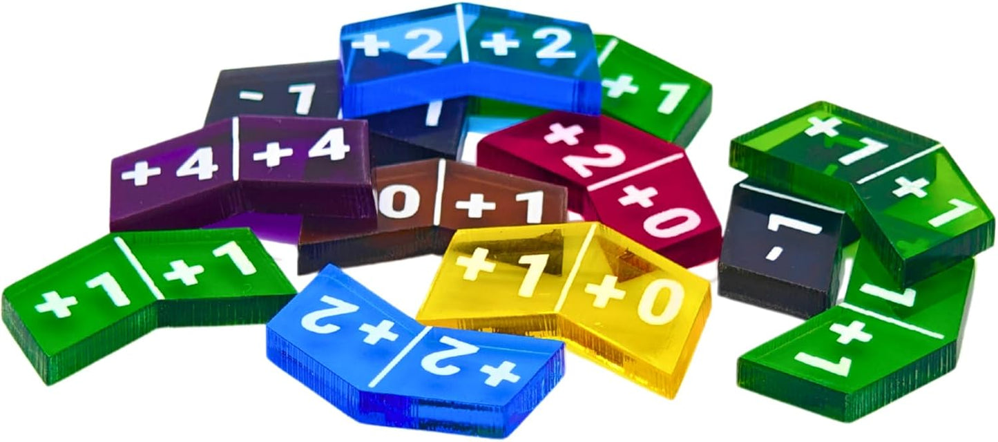 Futhark MTG Stat Counters / Buff Counters for Magic The Gathering - Set of 60 Color Coded MTG Tokens - Improved Gameplay with This Great Magic The Gathering Gift