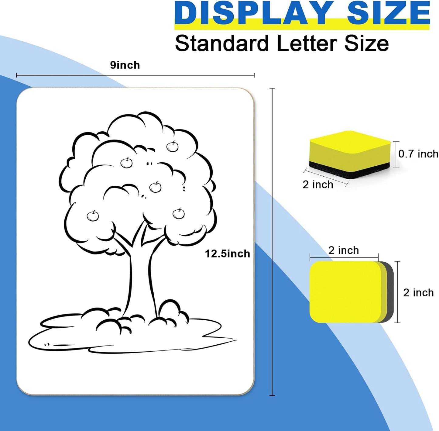 Dry Erase Lapboards, HERKKA 8 Pack Double Sided Small Dry Erase Whiteboards 9 x 12.5 Inch with 8 Erasers, Small Dry Erase Boards for Classroom Teacher Supplies, Personal White Boards for Students