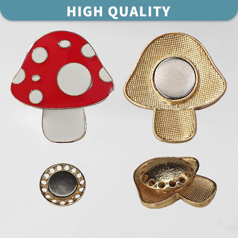 Magnetic Needle Minder Magnet Embroidery Accessories and Supplies Embroidery Needle Holder Cross Stitch Holder Needlework Supplies (Cardinal) (Mushroom)