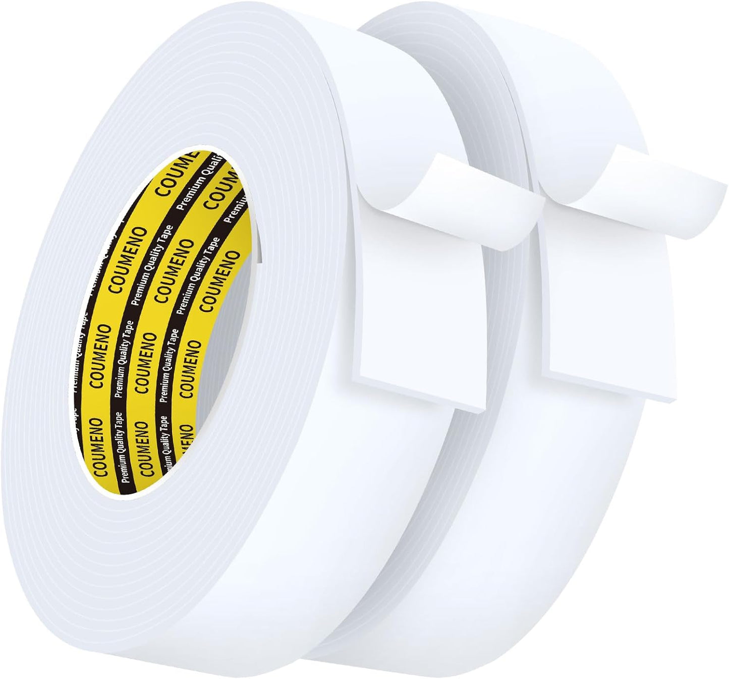 2 Pack Single-Sided Adhesive White Foam Tape, Single-Sided Sealing Strip Foam Pad Sponge Tape Window Weatherproof, Self-Adhesive Insulation Sealing Tape (White) 2inX16.4FT