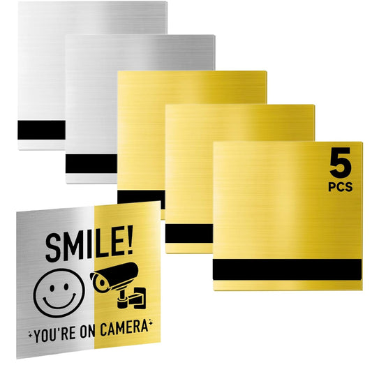 5PCS Laser Engraving Double Color ABS Plastic Sheet,Two-Tone Laserable Engraving Plastic Sheets for Name Badge,Office Label,Size 11.73" x 11.73",Brushed Golden & Brushed Silver