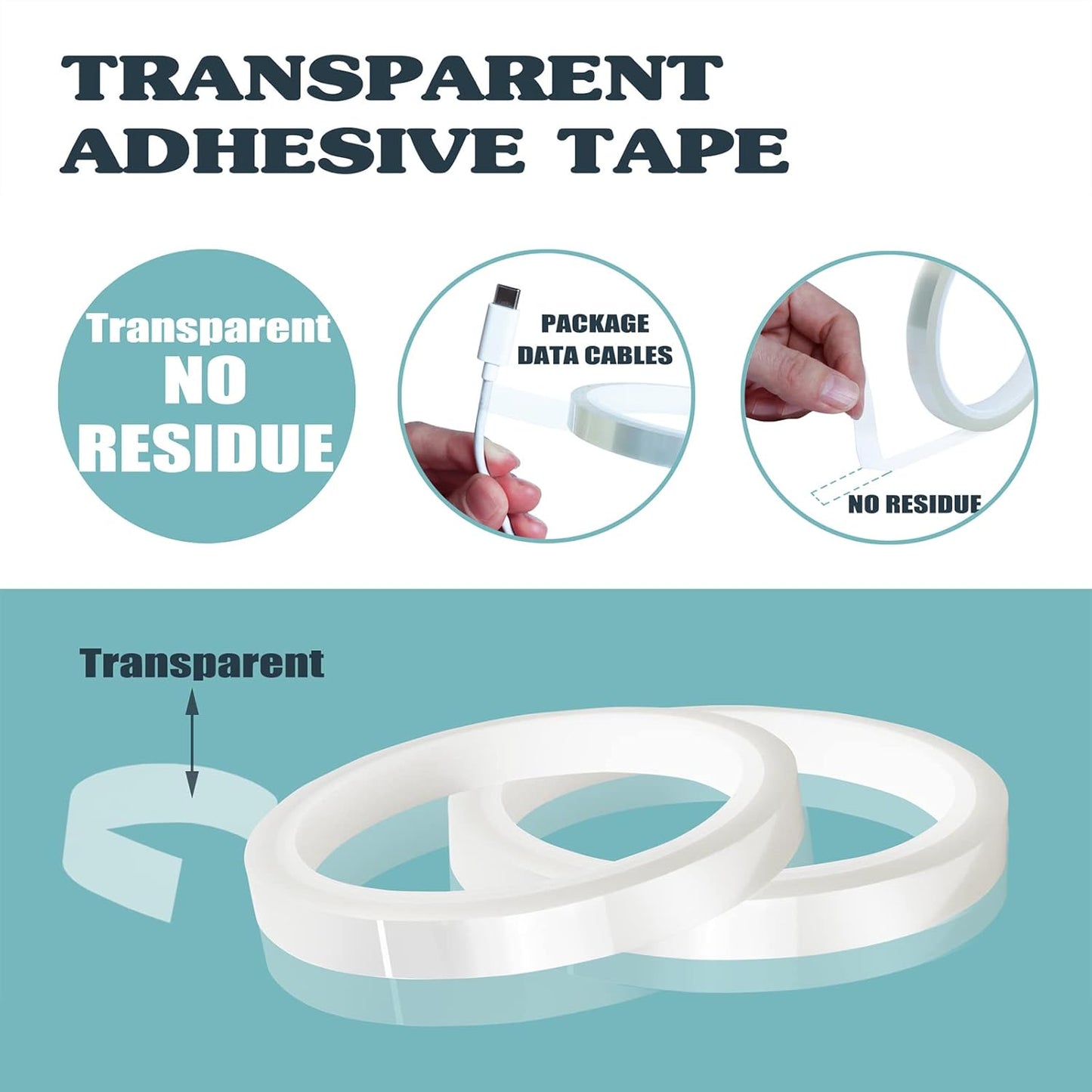 2 Rolls 10mm x33m(108ft) Clear Heat Tape,Transparent High Temperature Heat Resistant Tape,Heat Transfer Tape for Heat Press and Sublimation,Heat Transfer Vinyl,No Residue