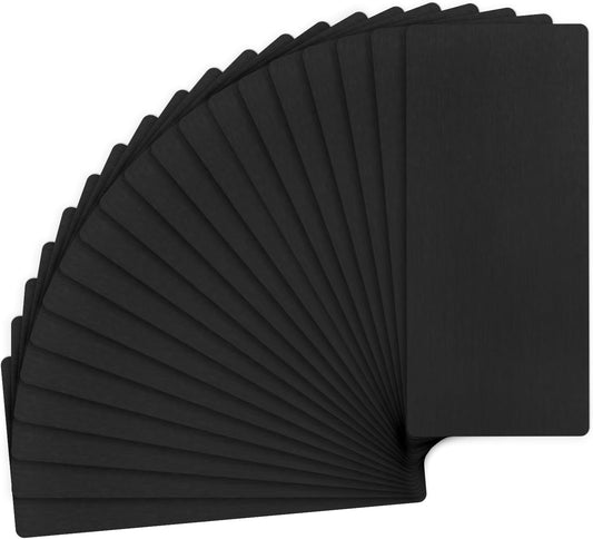 20-Pack Anodized Aluminium Laser Engraved Mount Metal Plate 2x1x0.04 Inch Engraver Blank Anodized Aluminum Sheets for DIY Laser Printing/Home/Office[Black]