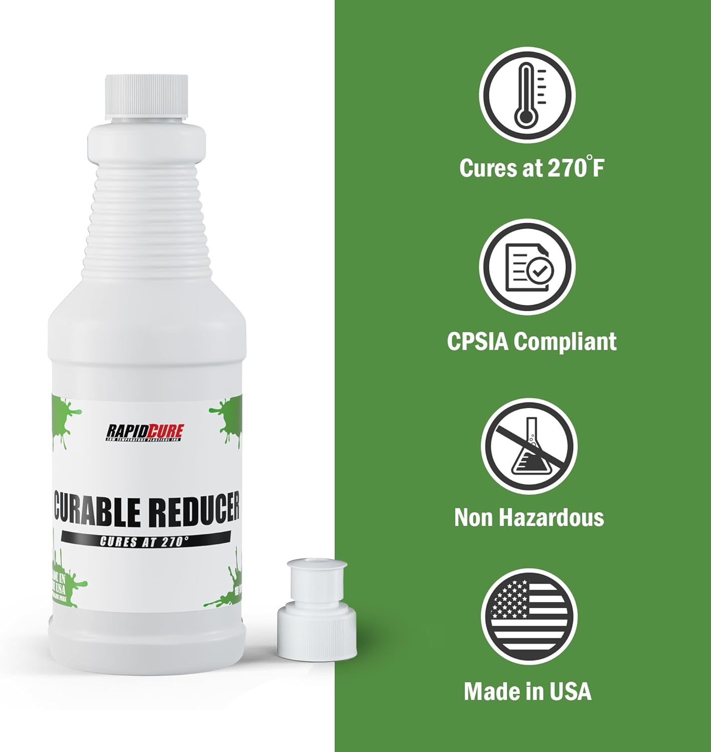 Rapid Cure® Plastisol Ink Curable Reducer (Quart - 32 oz.) - Screen Printing Ink Viscosity Reducer, Screen Printing Ink Thinner, Additive for Your Screen Printing Kit, Screen Printing Supplies