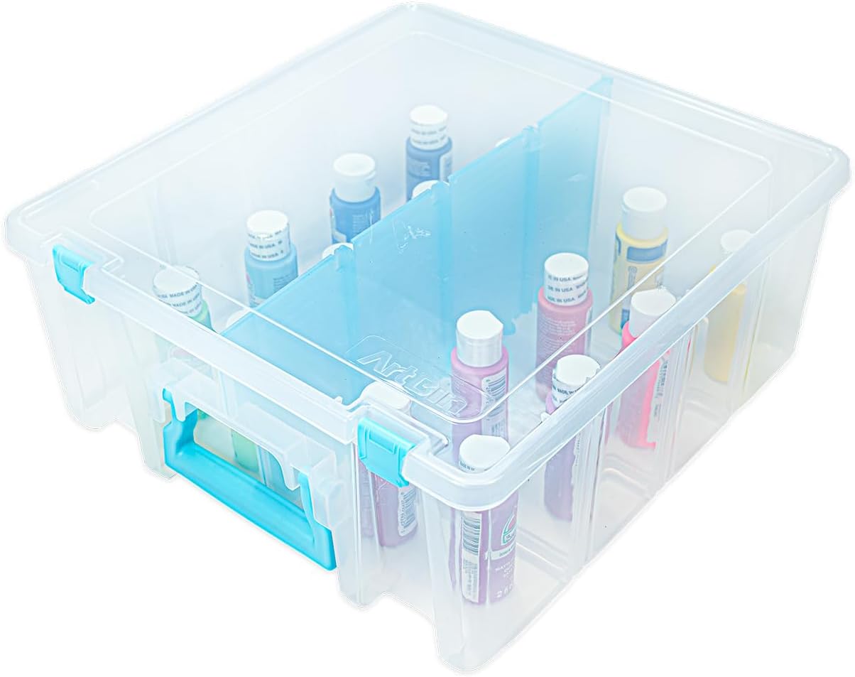 ArtBin Super Satchel Double Deep Compartment Box - Art Storage with 8 Removable Compartments, Smart Closure for Craft Supplies