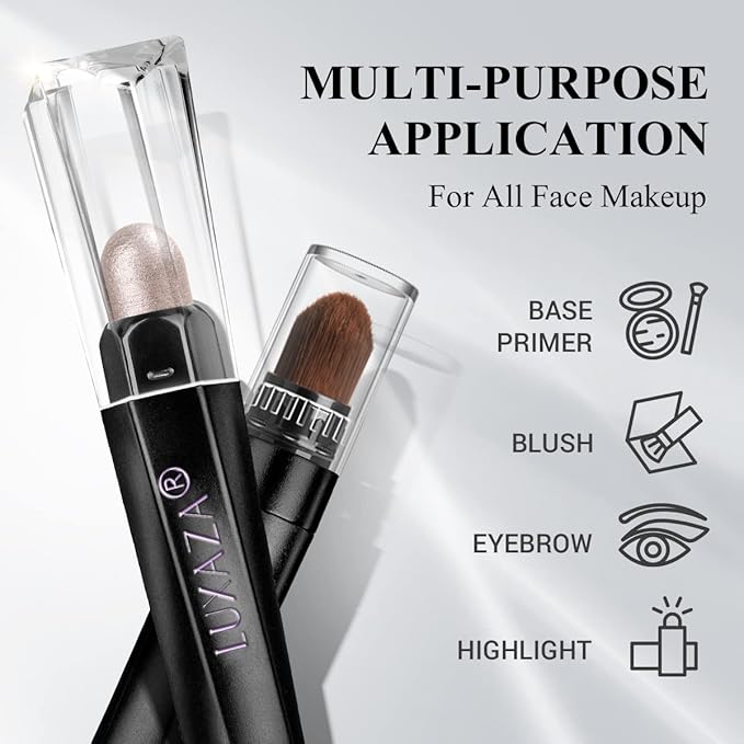 6PCS Cream Eyeshadow Stick Makeup Sets, Metallic And Matte Shimmer Eye Shadow Eye Brightener Stick Pencil Crayon, B04-Champagne Pink