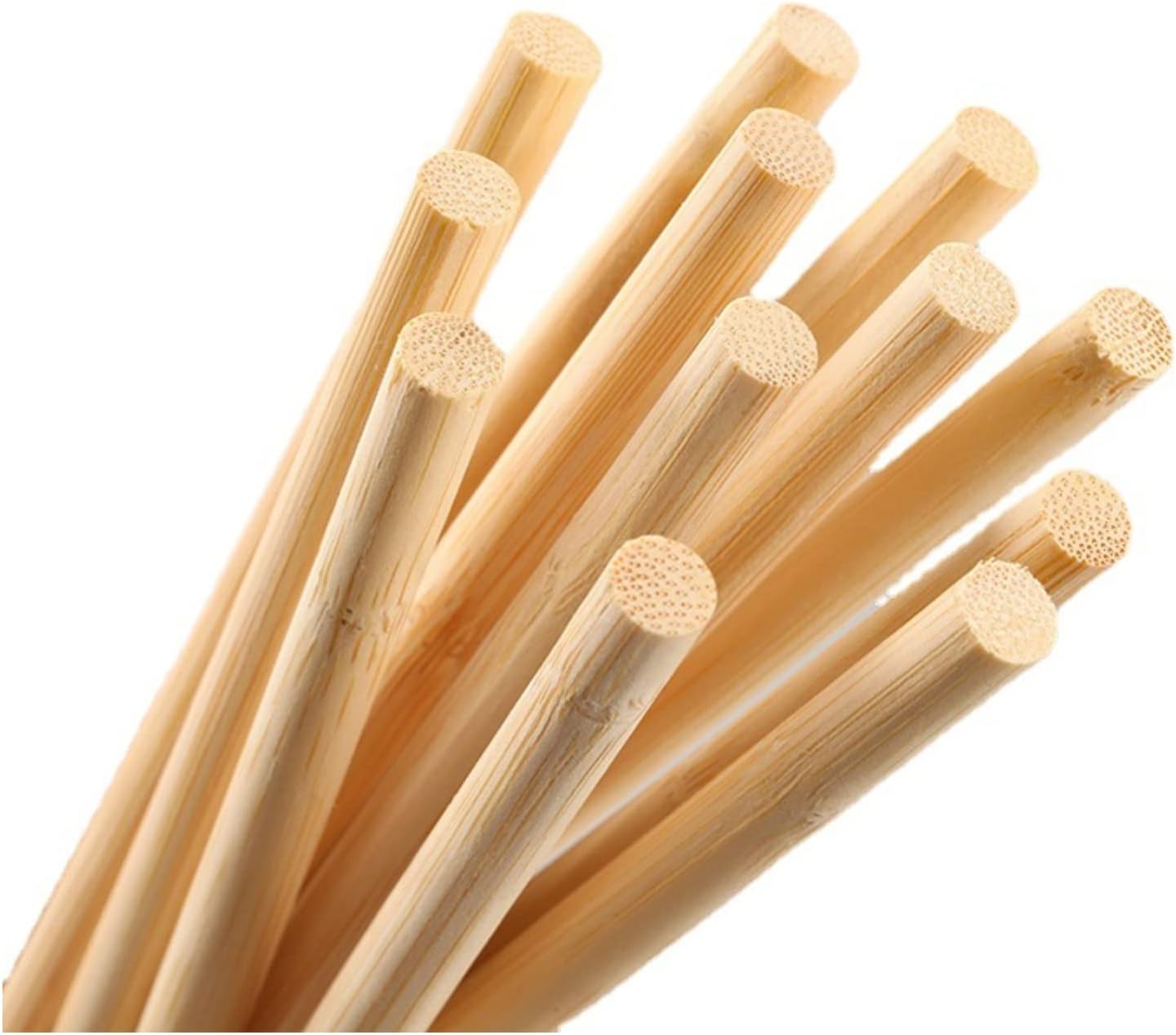 HOPELF 10PCS Bamboo Dowel Rods - 3/8 x 12 Inch - Wooden Sticks for Crafts, DIY Projects