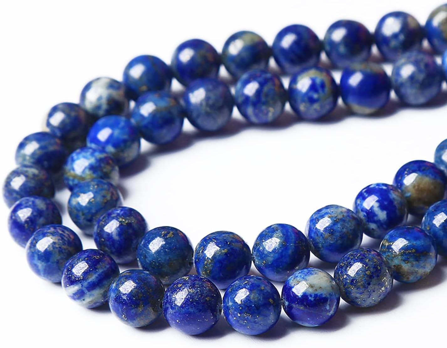 4mm 180PCS AAA+ Natural Lapis Lazuli Gemstone Beads Round Loose Stone Beads for Jewelry Making DIY Bracelets Necklace Earrings 32" 2 Strands