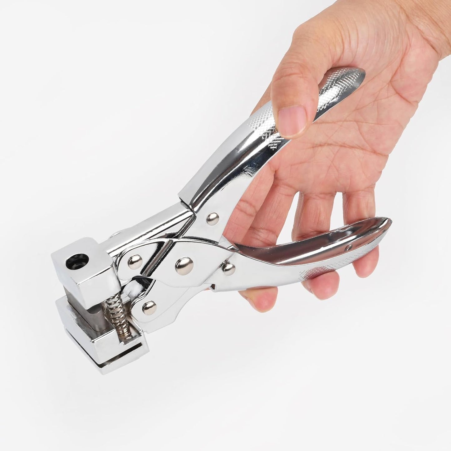 T-Slot Hole Punch Heavy Duty - Handheld Punch for ID Cards, Plastic, Cardstock, Cardboard & PVC - Sharp Visible Blade Edge, Durable Zinc Alloy Construction, Easy Spring Action for Fast, Clean Holes