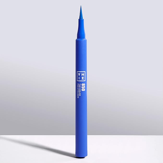 3INA The Color Pen Eyeliner 850 - Ultra Fine Tip 14H Blue Longwear Liquid Liner - Vibrant Colors, Matte, Smudgeproof, Flake Proof Eye Makeup - Cruelty Free, Paraben Free, Vegan Cosmetics - Blue