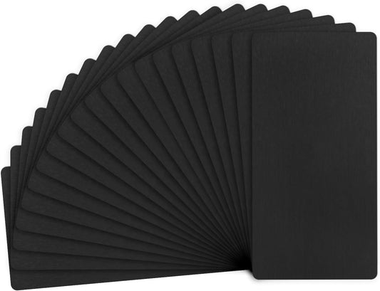 20-Pack Anodized Aluminium Laser Engraved Mount Metal Plate 4x2x0.04 Inch Engraver Blank Anodized Aluminum Sheets for DIY Laser Printing/Home/Office[Black]