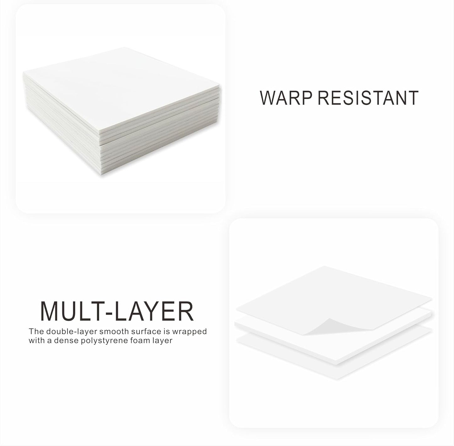 Foam Board 11 x 14 in, ZXUNLIEH 12 Pack White Poster Board, 3/16 in Thick Craft Foam Core Board, Puzzle Board, Double Sided, Foam Sheets for Picture, Project, Presentation, Artwork, Signage and Crafts