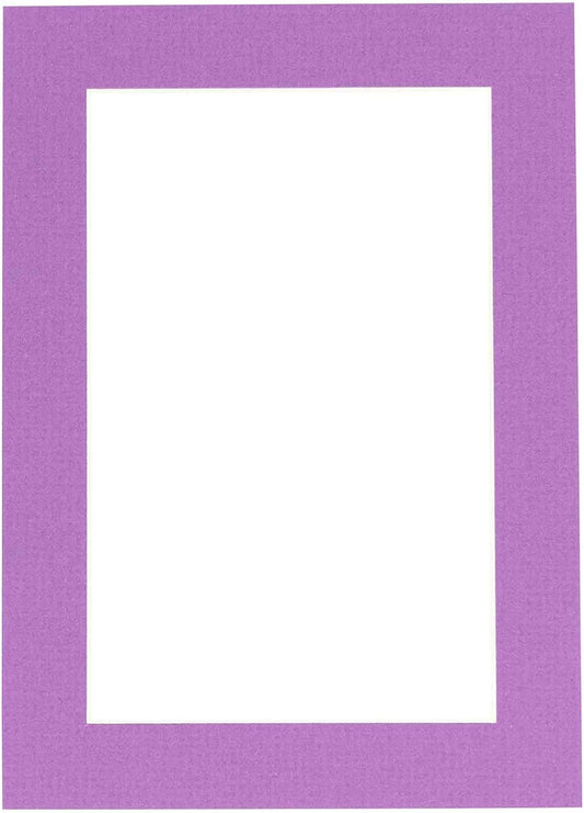 Poster Palooza 8x10 Mat Bevel Cut for 5x8 Photos - Acid Free Dark Purple Precut Matboard - For Pictures, Photos, Framing - 4-ply Thickness