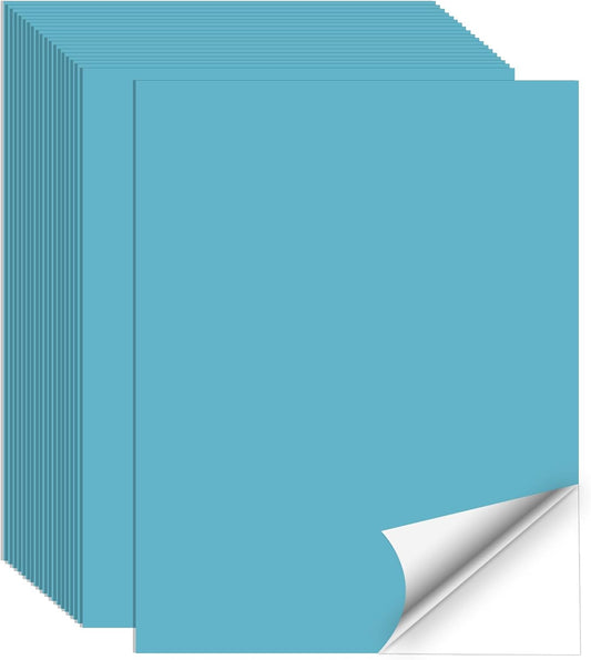 Printable Sticker Paper, 20 Sheets Lake Blue Printable Sticker Paper, Laser/Inkjet Printing- Matte, Letter Size (8.5" x 11")