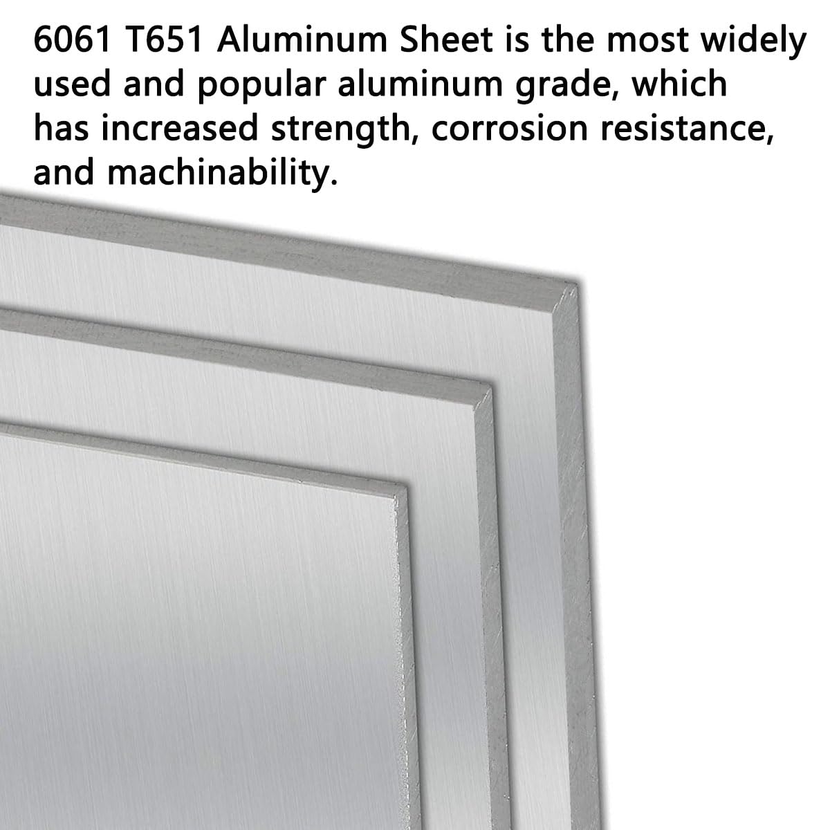 6061-T6 Aluminum Metal Sheet 12 x 12 x 1/8 Inch Plain Aluminum Plate Covered with Protective Film, 3mm Square Metal Plate Finely Polished and Deburred