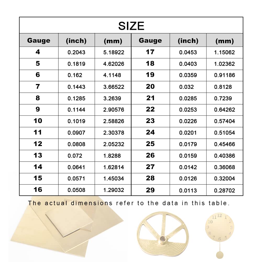 20 Gauge Brass Sheet，H62 Brass Plates Metal 0.031" Thickness x 5.9" Width x 5.9" Lenght, for Models, Crafts, Repairs, Electrical, 2Pcs