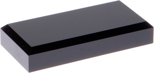 Plymor Black Acrylic Rectangular Beveled Display Base, 4" W x 2" D x 0.75" H, Pack of 6