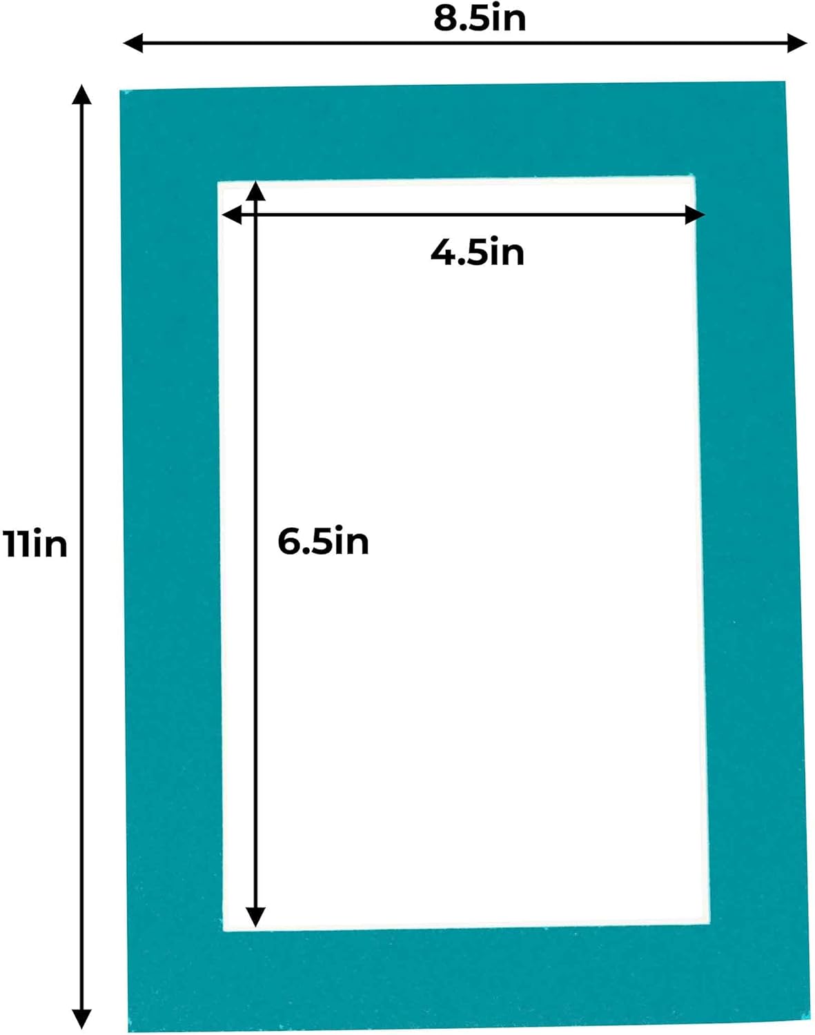 5x7 Mat for 8.5x11 Frame - Precut Mat Board Acid-Free Show Kit with Backing Board, and Clear Bags Teal Blue 5x7 Photo Matte Made to Fit a 8.5x11 Picture Frame Matboard for Framing, Pack of 100 Mats