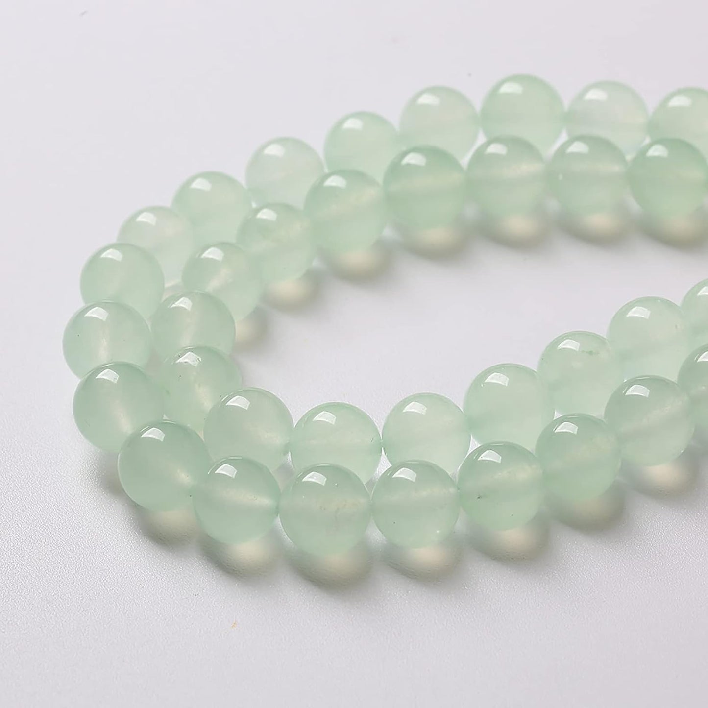 4mm 90pcs Natural Green Jade Chalcedony Beads Energy Healing Power Stone Beads for Jewelry Making Round Loose Beads DIY Bracelet 15" (Green Jade, 4mm)