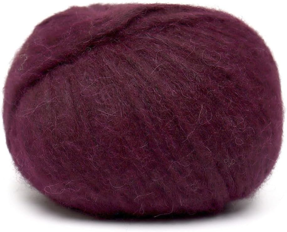 Pullu - Baby Alpaca Merino Wool Yarn Set of 3 Skeins (150 Grams) Worsted Weight - Sourced Directly from Peru - Heavenly Soft and Perfect for Knitting and Crocheting (Plum)