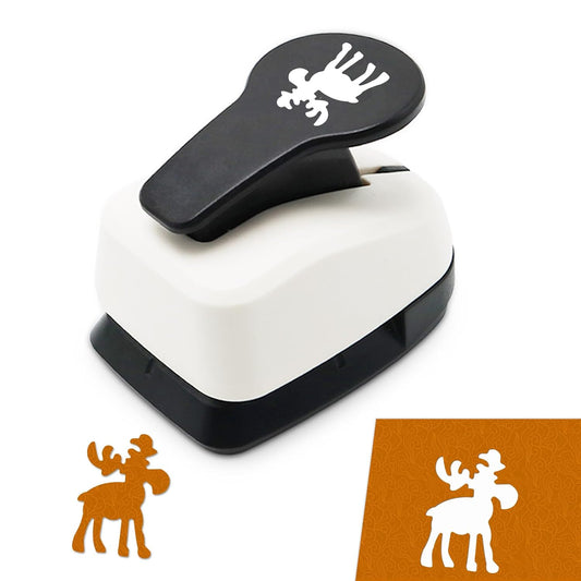 1 inch Christmas Punch for Craft, Deer Paper Punch for Paper Crafting, Reinforce Lever Action Deers Shape Hole Punches, Deer Punches for Scrapbooking Gifts DIY Arts