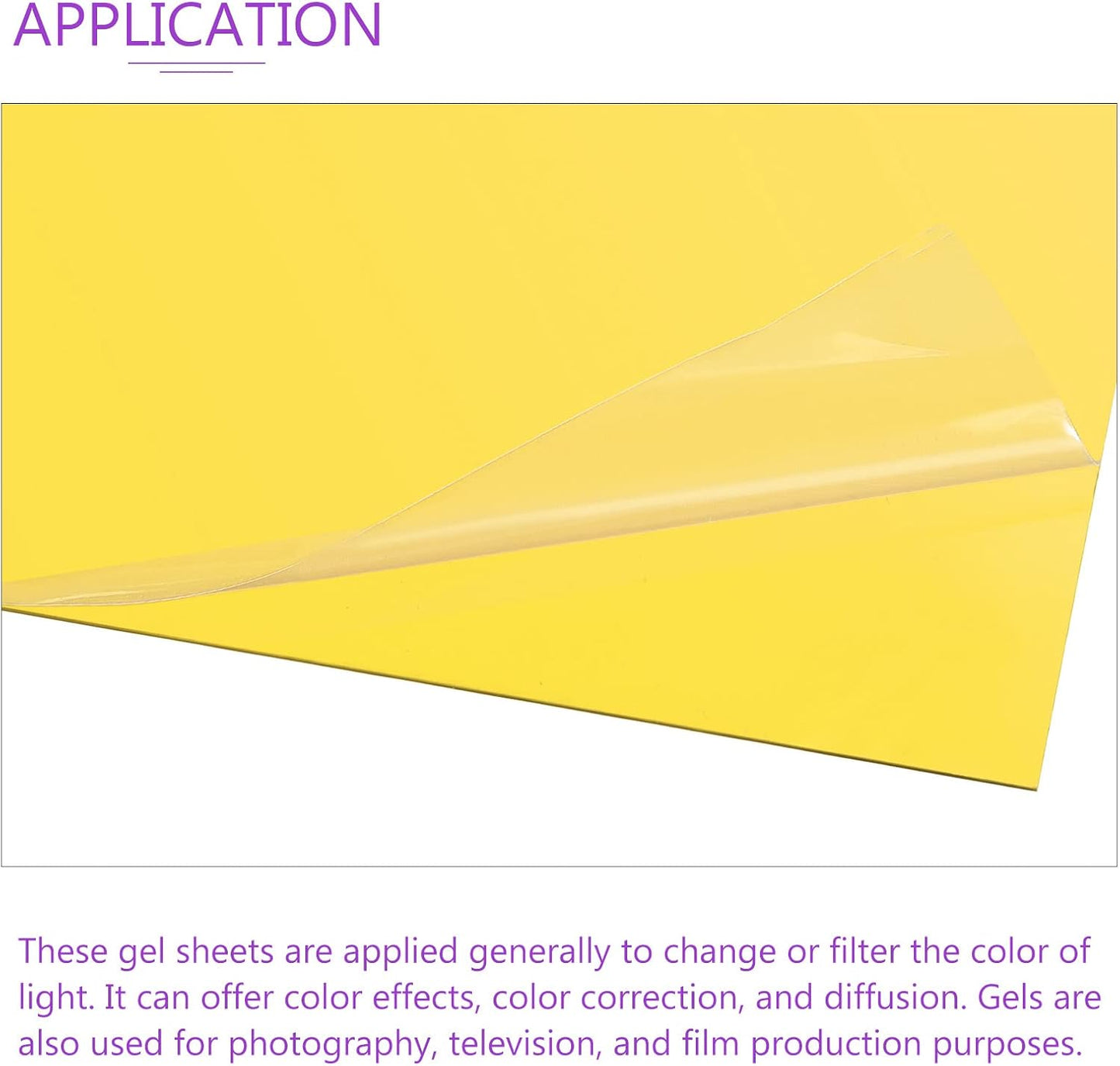 DMiotech 10Pcs Correction Gel Light Filter Overlay Transparent Plastic PVC Sheets Yellow for Photo，Film,Video