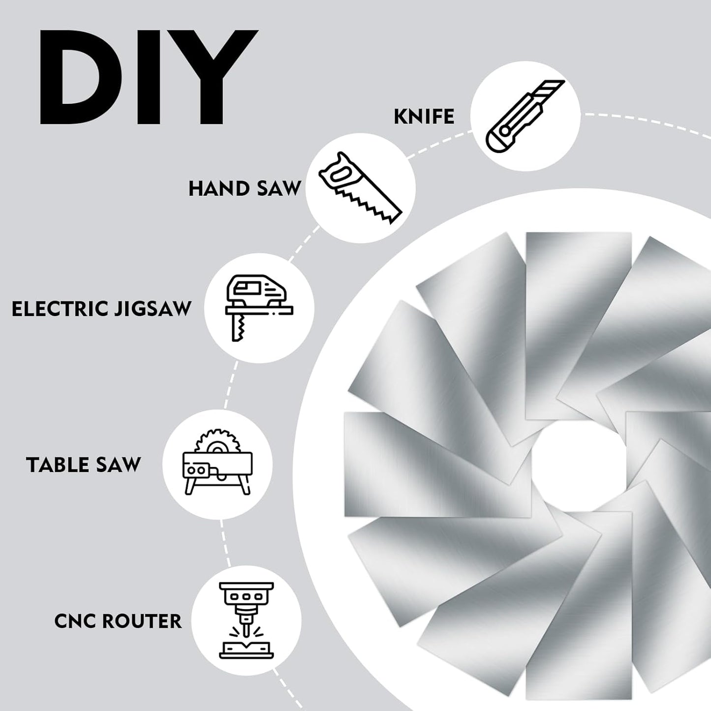 Laser Engraving Blank Silver ABS Double Color Plastic Sheet, 11.8x6.49x0.05 inch Materials Double Color Plastic Sheet for Interior Signs, Badges, DIY Carving Pack of 12 (Silver)