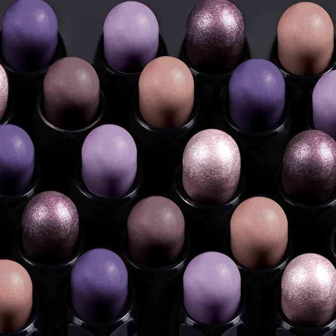 Neutral Eyeshadow Stick Makeup 6PCS Set, Purple Metallic Shimmer Matte Cream Eye Shadow Eyeliner Brightener Pencil Crayon - BLUEBERRY