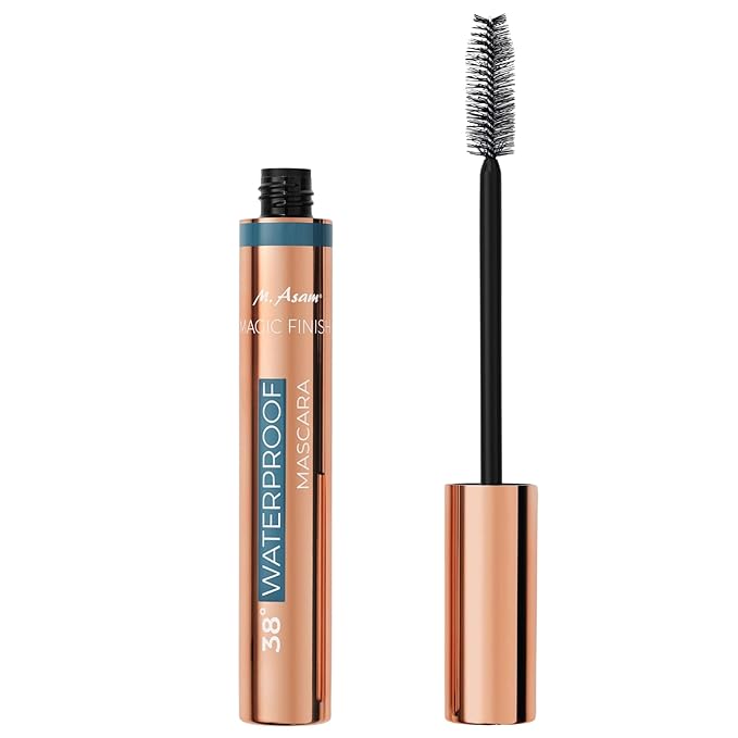 M. Asam MAGIC FINISH Waterproof Mascara Deep Black (0.41 Fl Oz), Mascara Volume and Length with Argan Oil, Easy Removal with 100.4 °F warm water, Vegan