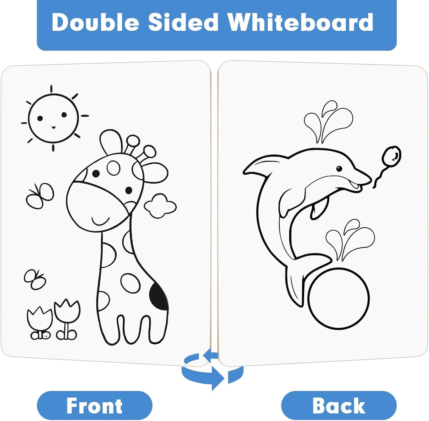 Dry Erase Lapboards, HERKKA 8 Pack Double Sided Small Dry Erase Whiteboards 9 x 12.5 Inch with 8 Erasers, Small Dry Erase Boards for Classroom Teacher Supplies, Personal White Boards for Students