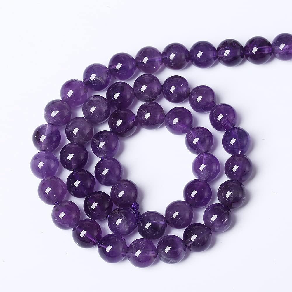 10mm 38pcs Natural Amethyst AAAAA Purple Crystal Quartz Beads Gemstones Round Stone Beads for Jewelry Making DIY Women's Bracelet Necklace Earrings